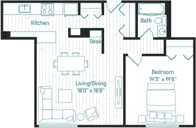 Floor Plan  PattersonTower_Eugene_OR_FloorPlan_5_1BedD