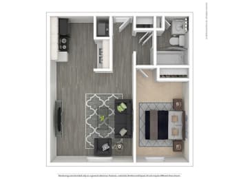 Proximity Apartment Homes 1x1 Floor Plan