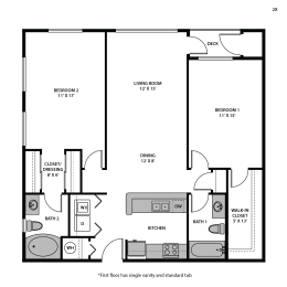 Regency Park Two Bed Exterior Floor Plan