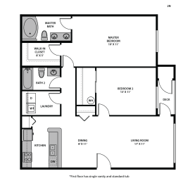 Regency Park Two Bed Interior Floor Plan