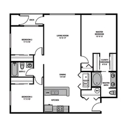 Regency Park Apartments Three Bedroom Floor Plan