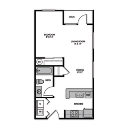 Regency Park Apartments Studio Exterior Floor Plan