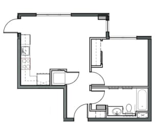 REO Flats One Bedroom Floor Plan