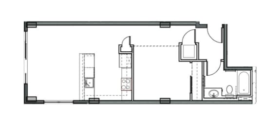 REO Flats One Bedroom Floor Plan