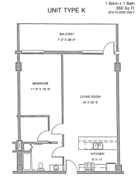 Residences at Capitol Heights Apartment 2D floor plan - Sage