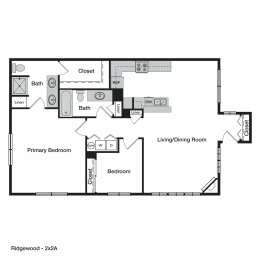 Ridgewood Two Bedroom A Floor Plan
