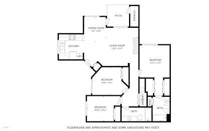 Riverpointe Apartments in Richland, Washington Three Bed Two Bath Floor Plan