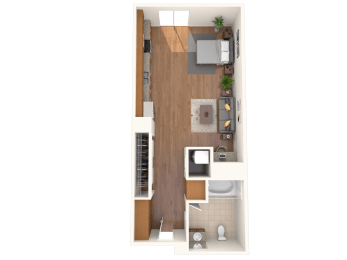 The Mercer Apartments Roanoke Studio Floor Plan