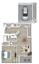 Satori Olathe Apartments in Kansas 1 Bedroom Floor Plan