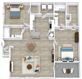 Satori Olathe Apartments in Kansas 2 Bedroom Floor Plan