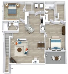 Satori Olathe Apartments in Kansas 2 Bedroom Floor Plan