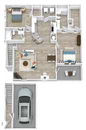 Satori Olathe Apartments in Kansas 2 Bedroom Floor Plan