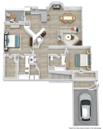 Satori Olathe Apartments in Kansas 2 Bedroom Floor Plan