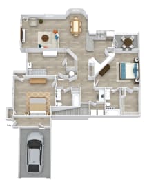 Satori Olathe Apartments in Kansas 3 Bedroom Floor Plan