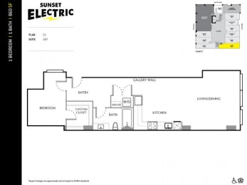 Sunset Electric One Bedroom O Floor Plan