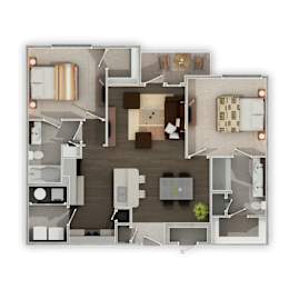 Sierra Ridge Apartments in Dickinson, North Dakota Torquay Furnished Floor Plan