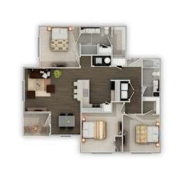 Sierra Ridge Apartments in Dickinson, North Dakota Wabamun Furnished Floor Plan