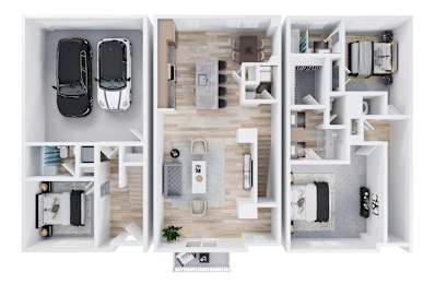 Slate at Fishers District Modern Villas and Townhomes in Fishers, Indiana Shale Floor Plan