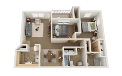 Stone Ridge Apartments in Eugene, Oregon Two Bedroom Floor Plan