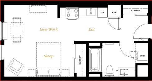 The George Besaw 2D Floor Plan Studio A