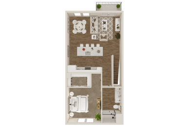 a floor plan of a 1 bedroom apartment at Lenox Grand, Austin, TX