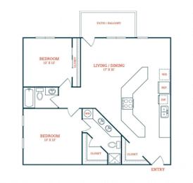 the first and third floor floor plan of a 1 bedroom apartment