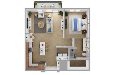 The Brentwood Apartments in Austin, Texas A7a Floor Plan