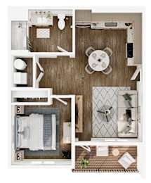 The Elowen in Lacey, WA One Bedroom Apartment Floor Plan