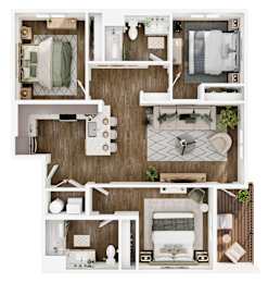 The Elowen in Lacey, WA Three Bedroom Floor Plan