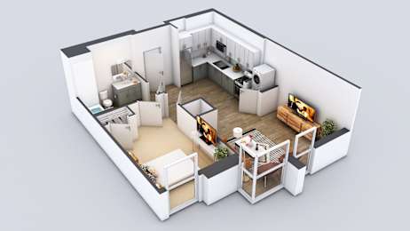 The Fifty Five Fifty Apartments in Los Angeles, California A8 Floor Plan