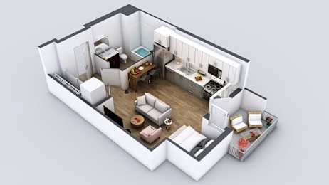 The Fifty Five Fifty Apartments in Los Angeles, California S8 Floor Plan