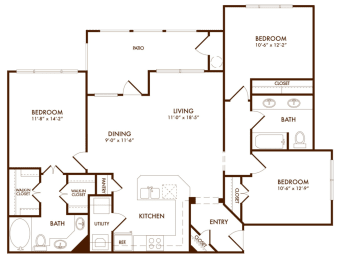 Hudson Miramont Apartments C1 Floor Plan