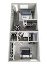 The Icon on Central Apartments in Phoenix, Arizona 1x1 A Floor Plan