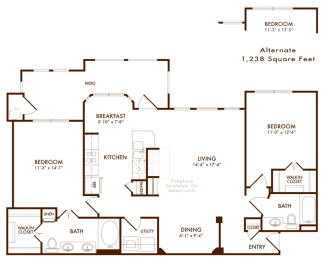 Hudson Miramont Apartments B3 Floor Plan