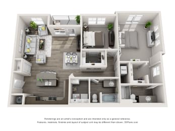 The Lakes at Eagle 2x2 AF Floor Plan