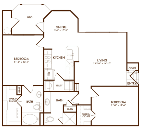 Hudson Miramont Apartments B1 Floor Plan