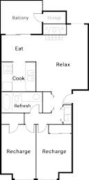 The Lucent Apartments in Tacoma, Washington Two Bedroom Floor Plan