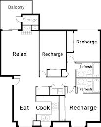 The Lucent Apartments in Tacoma, Washington Three Bedroom Floor Plan