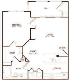 Hudson Miramont Apartments A1 Floor Plan