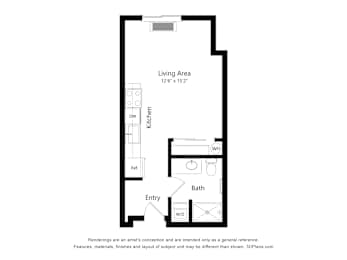 Meadowlark at Fairview Apartments in Fairview, Oregon Studio Floor Plan