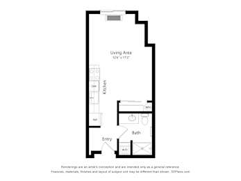 Meadowlark at Fairview Apartments in Fairview, Oregon Studio Floor Plan