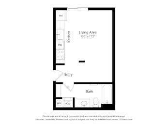 Meadowlark at Fairview Apartments in Fairview, Oregon Studio Floor Plan