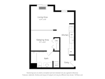 Meadowlark at Fairview Apartments in Fairview, Oregon Studio Floor Plan