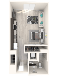 The Mercer Apartments Clise Studio Floor Plan
