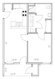 1Bed 1Bath Floor Plan at The Park at Medical Lake, Medical Lake
