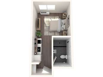 The Q Apartments in Kennewick, Washington Studio D Floor Plan