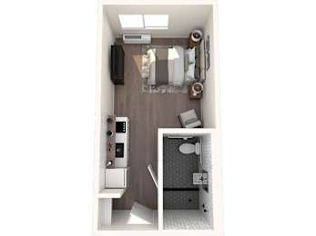 The Q Apartments in Kennewick, Washington Studio E Floor Plan