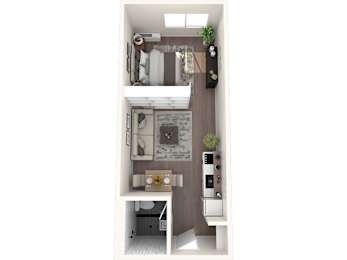 The Q Apartments in Kennewick, Washington 1 Bed 1 Bath A Floor Plan