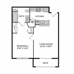 The Village at Arvada 1x1 A 50 Floor Plan