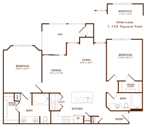 Hudson Miramont Apartments B2 Floor Plan